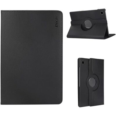 Samsung Galaxy Tab A9 -tabletkotelo ENKAY HAT PRINCE Litchi-tekstuuri vegaaninen nahkakotelo telineellä - Musta Samsung Galaxy Tab A9 -tabletkotelo ENKAY HAT PRINCE Litchi-tekstuuri vegaaninen nahkakotelo telineellä - Musta