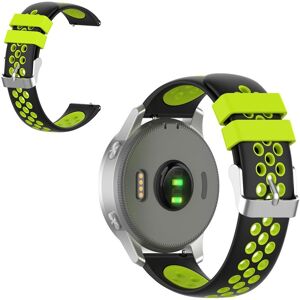 18mm Garmin Vivoactive 4S / Vivomove 3S kaksivärinen silikoninen ranneke - Musta / Vihreä 18mm Garmin Vivoactive 4S / Vivomove 3S kaksivärinen silikoninen ranneke - Musta / Vihreä