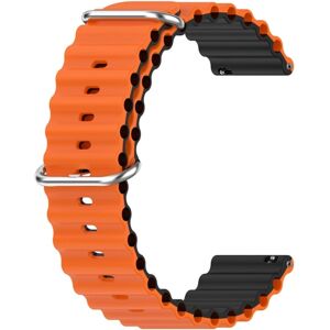 20mm Universal kaksivärinen silikoni ranneke - Oranssi / Musta 20mm Universal kaksivärinen silikoni ranneke - Oranssi / Musta