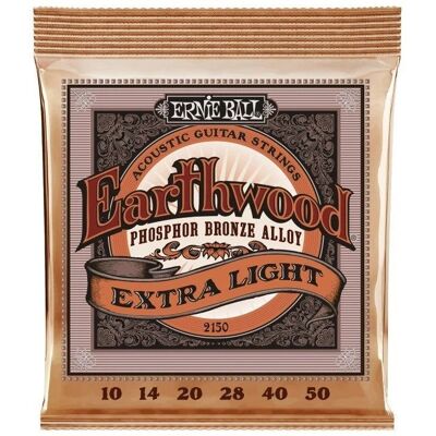 Ernie Ball 2150 Earthwood Phosphor Bronze Extra Light - teräsjouset akustiselle kitaralle Ernie Ball 2150 Earthwood Phosphor Bronze Extra Light - teräsjouset akustiselle kitaralle