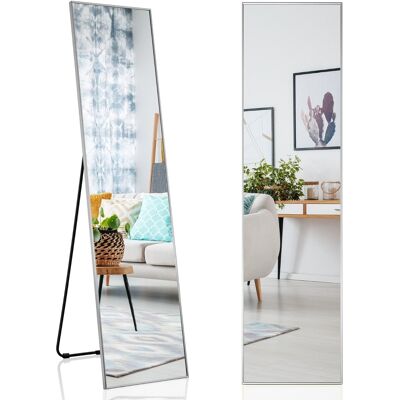 160 x 40 cm täyspitkä peili 2 in 1 seisova peili ja seinäpeili särkymättömästä lasista hopeaa 160 x 40 cm täyspitkä peili 2 in 1 seisova peili ja seinäpeili särkymättömästä lasista hopeaa
