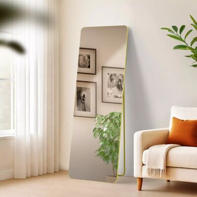 Gurnee Seisova Peili Kultainen Kiiltävä Lasi 150x50 cm Metallirunko Gurnee Seisova Peili Kultainen Kiiltävä Lasi 150x50 cm Metallirunko