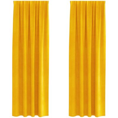 vidaXL Keltainen Polyesteriverhot - 140 x 260 cm - Moderni Muotoilu vidaXL Keltainen Polyesteriverhot - 140 x 260 cm - Moderni Muotoilu