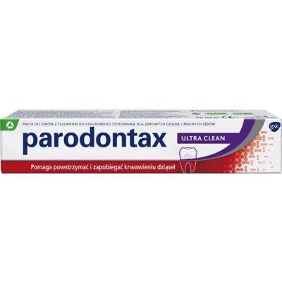 Parodontax Ultra Clean hammastahna 75ml Pysäyttää ienverenvuodon Parodontax Ultra Clean hammastahna 75ml Pysäyttää ienverenvuodon