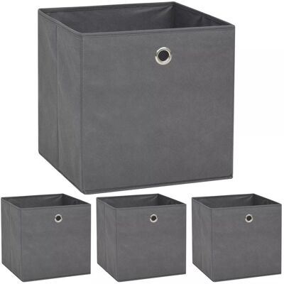 vidaXL Säilytyslaatikot 4 kpl kuitukangas 32x32x32 cm harmaa vidaXL Säilytyslaatikot 4 kpl kuitukangas 32x32x32 cm harmaa