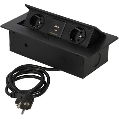 KOTARBAU® Upotettava Pöytäpistorasia KOMBIBOX 2 Pistorasiaa 230V + USB A+C KOTARBAU® Upotettava Pöytäpistorasia KOMBIBOX 2 Pistorasiaa 230V + USB A+C