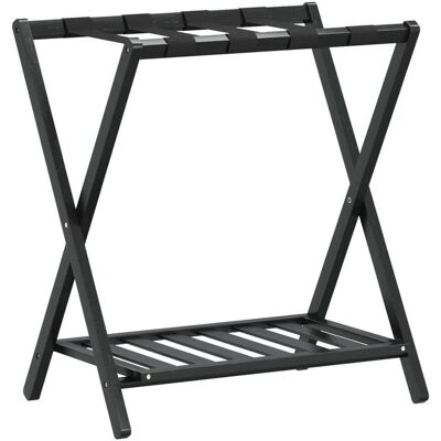 vidaXL Matkalaukkuteline musta 68x38x58 cm bambu vidaXL Matkalaukkuteline musta 68x38x58 cm bambu