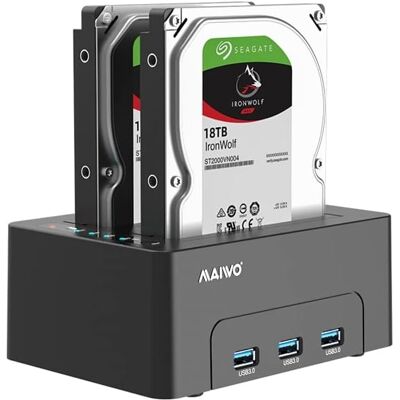 Maiwo K3082H USB 3.1 Docking Station - Tukee 2x SATA HDD/SSD - 14TB Max Maiwo K3082H USB 3.1 Docking Station - Tukee 2x SATA HDD/SSD - 14TB Max