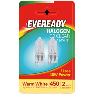 Eveready G9 Läpinäkyvä LED-lamppu - 2 kappaletta - Lämmin valkoinen - LED-lamppu Eveready G9 Läpinäkyvä LED-lamppu - 2 kappaletta - Lämmin valkoinen - LED-lamppu