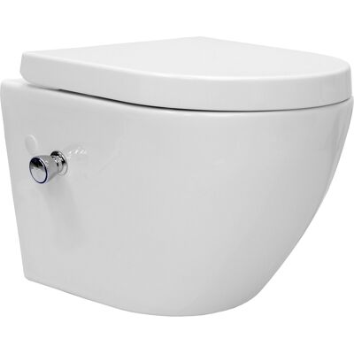 Seinä-WC bidetillä, pehmeä sulkuistuin - Kylpyhuoneen varusteet Seinä-WC bidetillä, pehmeä sulkuistuin - Kylpyhuoneen varusteet