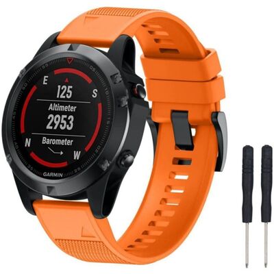 Urheilu kellon ranneke easyfit Garmin Fenix 5 - Oranssi Urheilu kellon ranneke easyfit Garmin Fenix 5 - Oranssi