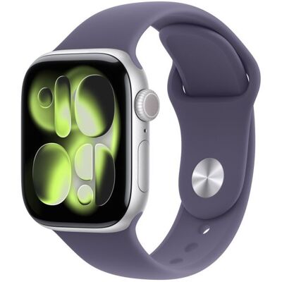 Apple Watch Series 11 GPS 42mm Silver Aluminium Case with Purple Fog Sport Band - M/L Apple Watch Series 11 GPS 42mm Silver Aluminium Case with Purple Fog Sport Band - M/L