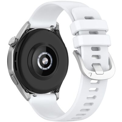 Huawei Watch GT 4 41mm / Garmin Venu 3S 18mm kellohihna nestemäinen silikoniranneke teräslukolla - Valkoinen Huawei Watch GT 4 41mm / Garmin Venu 3S 18mm kellohihna nestemäinen silikoniranneke teräslukolla - Valkoinen
