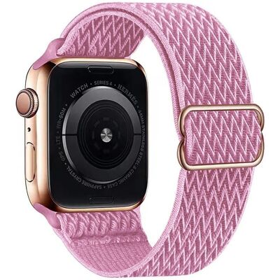 Apple Watch Series 41mm - 40mm - 38mm Universal Watch Band Wave Design Nylon-rannehihna - Pinkki Apple Watch Series 41mm - 40mm - 38mm Universal Watch Band Wave Design Nylon-rannehihna - Pinkki