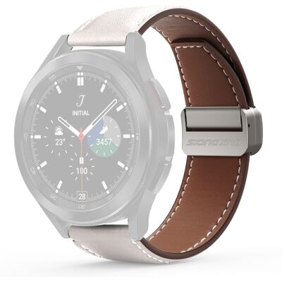 DUX DUCIS YA-sarjan Samsung Galaxy Watch3 45mm / Huawei Watch Ultimate Aito lehmännahkahihna 22mm kellonauha - Valkoinen DUX DUCIS YA-sarjan Samsung Galaxy Watch3 45mm / Huawei Watch Ultimate Aito lehmännahkahihna 22mm kellonauha - Valkoinen