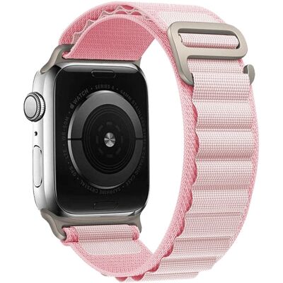 KALEBOL Apple Watch Series 41mm - 40mm - 38mm Universal Watch Strap Nylon Loop Band - Pinkki + Vaalea Pinkki KALEBOL Apple Watch Series 41mm - 40mm - 38mm Universal Watch Strap Nylon Loop Band - Pinkki + Vaalea Pinkki