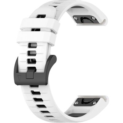 Garmin Fenix 7S / Fenix 7S Pro kellonhihna 20mm silikoni urheilukellonauhat - Valkoinen + Musta Garmin Fenix 7S / Fenix 7S Pro kellonhihna 20mm silikoni urheilukellonauhat - Valkoinen + Musta