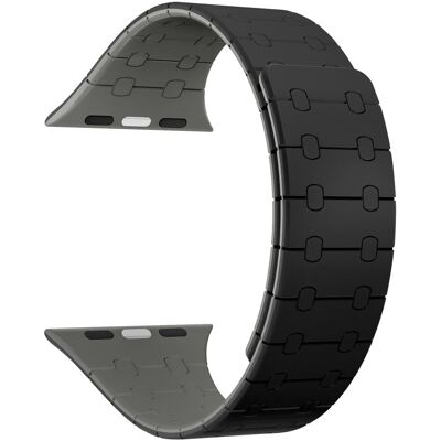 KALEBOL KLB-CXGJ-002 Apple Watch Series 41mm - 40mm - 38mm magneettinen silikoniranneke - Musta + Harmaa KALEBOL KLB-CXGJ-002 Apple Watch Series 41mm - 40mm - 38mm magneettinen silikoniranneke - Musta + Harmaa