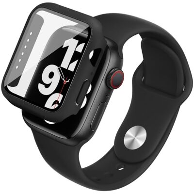 IMAK Apple Watch (40mm) silikonisuojus kellon hihnalla + karkaistu lasi - Musta IMAK Apple Watch (40mm) silikonisuojus kellon hihnalla + karkaistu lasi - Musta