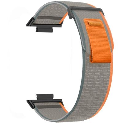 Huawei Watch Fit 3 Nylon-kellonauha Säädettävä silmukkakiinnityshihna - Oranssi + Harmaa Huawei Watch Fit 3 Nylon-kellonauha Säädettävä silmukkakiinnityshihna - Oranssi + Harmaa