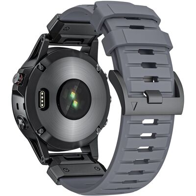 Garmin Fenix 3 / 5 / 5X / 6X / 7X korvaava hihna 22mm Universal Smart Watch Fluorubber rannekoru - Harmaa Garmin Fenix 3 / 5 / 5X / 6X / 7X korvaava hihna 22mm Universal Smart Watch Fluorubber rannekoru - Harmaa