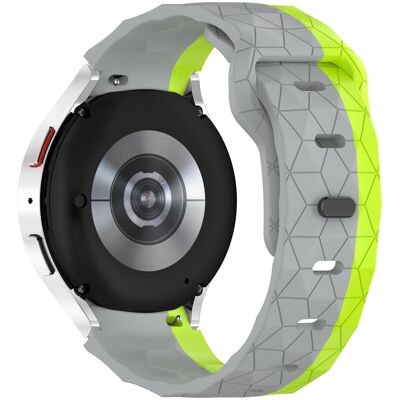 Samsung Galaxy Watch 20mm kellonauha jalkapallokuvio korvaava silikonihihna - Harmaa + Vihreä Samsung Galaxy Watch 20mm kellonauha jalkapallokuvio korvaava silikonihihna - Harmaa + Vihreä
