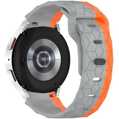 Samsung Galaxy Watch 20mm silikoni rannekkeen jalkapallokuvio - Harmaa + Oranssi Samsung Galaxy Watch 20mm silikoni rannekkeen jalkapallokuvio - Harmaa + Oranssi
