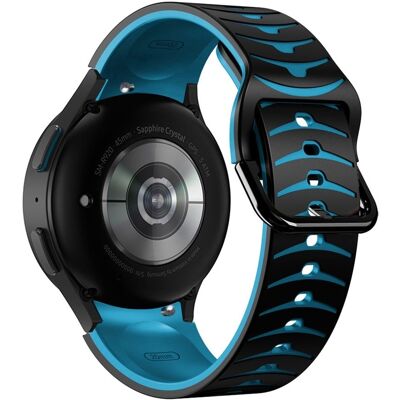 Silikonihihna Samsung Galaxy Watch7 44mm 40mm / Watch FE 40mm / Watch6 44mm 40mm kaksivärinen kellonauha - Musta + Taivaansininen Silikonihihna Samsung Galaxy Watch7 44mm 40mm / Watch FE 40mm / Watch6 44mm 40mm kaksivärinen kellonauha - Musta + Taivaansininen