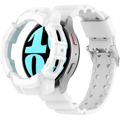 Samsung Galaxy Watch7 40mm kellonauha silikonihihna korvaava kellon tapauksessa - Valkoinen Samsung Galaxy Watch7 40mm kellonauha silikonihihna korvaava kellon tapauksessa - Valkoinen