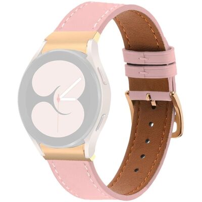 PU-nahkahihna Samsung Galaxy Watch7 44mm 40mm / Watch FE 40mm / Watch6 44mm 40mm Rose Gold Buckle - Pinkki PU-nahkahihna Samsung Galaxy Watch7 44mm 40mm / Watch FE 40mm / Watch6 44mm 40mm Rose Gold Buckle - Pinkki