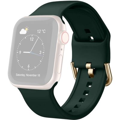 Apple Watch Series 8 (41mm) silikoniranneke - Mustanvihreä Apple Watch Series 8 (41mm) silikoniranneke - Mustanvihreä