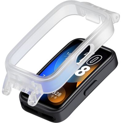 12MM Smart Watch Case Huawei Band 10 NFC / 10 / 9 NFC / 9 / 8 NFC / 8 Kevyt kolhun kestävä suojakehys - Läpinäkyvä Valkoinen 12MM Smart Watch Case Huawei Band 10 NFC / 10 / 9 NFC / 9 / 8 NFC / 8 Kevyt kolhun kestävä suojakehys - Läpinäkyvä Valkoinen