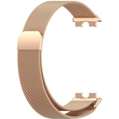 Huawei Band 10 Magneettinen Milanese Metal Watch Strap ruostumattomasta teräksestä valmistettu korvaava ranneke - Ruusukulta Huawei Band 10 Magneettinen Milanese Metal Watch Strap ruostumattomasta teräksestä valmistettu korvaava ranneke - Ruusukulta
