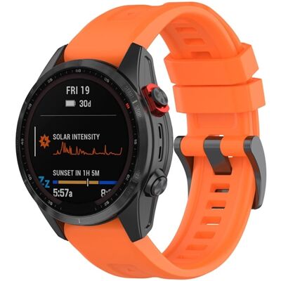 20mm Garmin Fenix 7S / Instinct 2S silikonikellon hihna metallisella soljella - Oranssi 20mm Garmin Fenix 7S / Instinct 2S silikonikellon hihna metallisella soljella - Oranssi