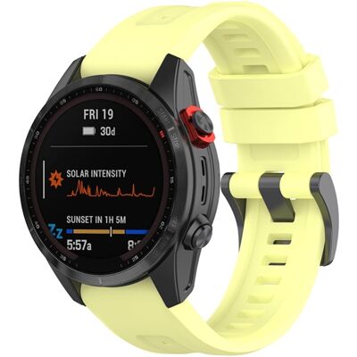 Garmin Fenix 7 / Epix Gen 2 / Descent G1 silikoninen ranneke - Keltainen Garmin Fenix 7 / Epix Gen 2 / Descent G1 silikoninen ranneke - Keltainen