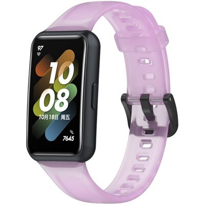 Huawei Band 7 läpikuultava silikoninen ranneke - Läpinäkyvä Violetti Huawei Band 7 läpikuultava silikoninen ranneke - Läpinäkyvä Violetti