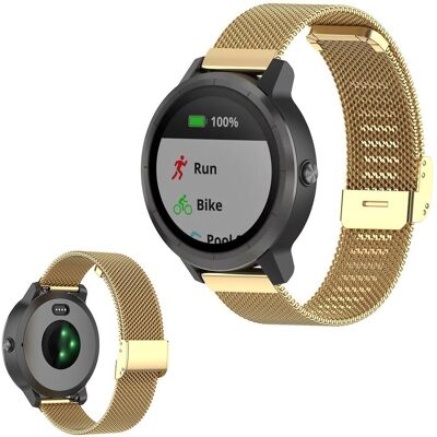 Garmin Vivoactive 3 / Venu / Vivomove 3 / Forerunner 245 / 645 värjäämätön teräsranneke - Kulta Garmin Vivoactive 3 / Venu / Vivomove 3 / Forerunner 245 / 645 värjäämätön teräsranneke - Kulta