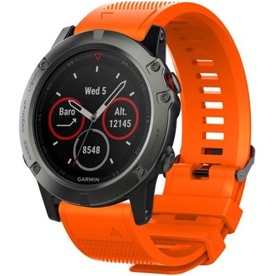 26mm Garmin Fenix 5X / 5X Plus / Fenix 3 / 3 HR silikoninen ranneke - Oranssi 26mm Garmin Fenix 5X / 5X Plus / Fenix 3 / 3 HR silikoninen ranneke - Oranssi