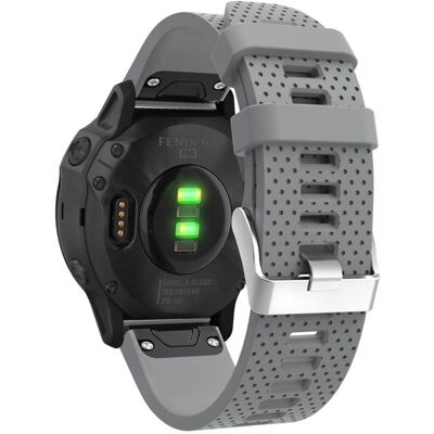 Garmin Fenix 6S tyylikäs silikoninen ranneke - Harmaa Garmin Fenix 6S tyylikäs silikoninen ranneke - Harmaa
