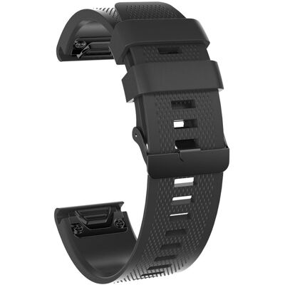 Garmin Forerunner 935 / Fenix 5 / 5 Plus silikoninen ranneke - Musta Garmin Forerunner 935 / Fenix 5 / 5 Plus silikoninen ranneke - Musta