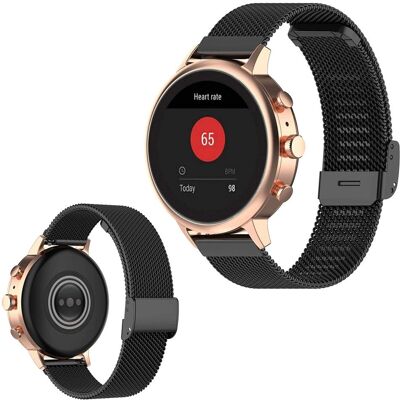 Garmin Vivoactive 4S tyylikäs ruostumattomasta teräksestä valmistettu ranneke - Musta Garmin Vivoactive 4S tyylikäs ruostumattomasta teräksestä valmistettu ranneke - Musta