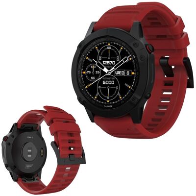 Garmin Fenix 6 / Fenix 5 Plus / Fenix 5 / Forerunner 935 / Quatix 5 / Quatix 5 Sapphire / Approach S60 / Instinct silikoninen ranneke - Punainen Garmin Fenix 6 / Fenix 5 Plus / Fenix 5 / Forerunner 935 / Quatix 5 / Quatix 5 Sapphire / Approach S60 / Instinct silikoninen ranneke - Punainen