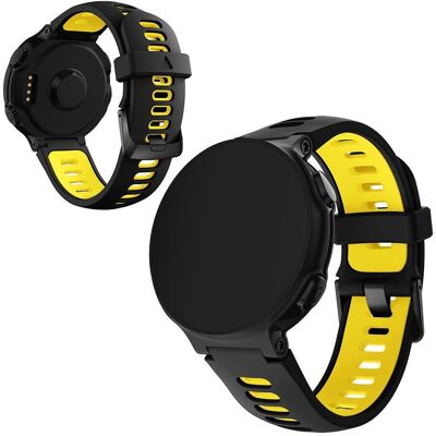 Garmin Forerunner 735XT / 220 / 230 / 235 / 620 / 630 kestävä silikoninen ranneke - Musta / Keltainen Garmin Forerunner 735XT / 220 / 230 / 235 / 620 / 630 kestävä silikoninen ranneke - Musta / Keltainen