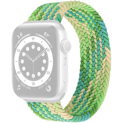 Apple Watch Series 8 (41mm) joustava nailon kellonhihna - Gradientti Vihreä Koko: M Apple Watch Series 8 (41mm) joustava nailon kellonhihna - Gradientti Vihreä Koko: M