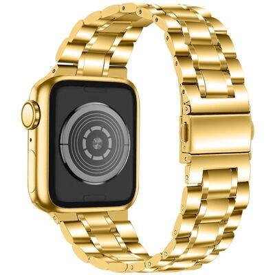 Apple Watch Series 8 (45mm) / Watch Ultra 5-helminen ruostumattomasta teräksestä valmistettu ranneke - Kulta Apple Watch Series 8 (45mm) / Watch Ultra 5-helminen ruostumattomasta teräksestä valmistettu ranneke - Kulta