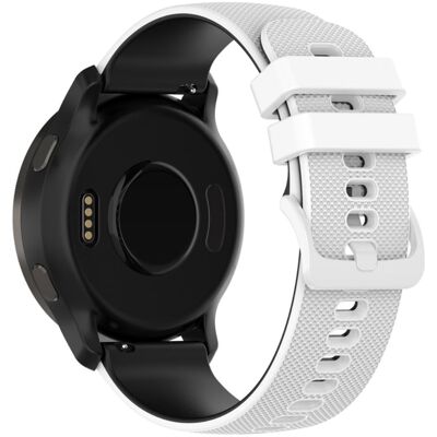 Garmin Forerunner 255 / Venu 2 / Fossil Gen 5 Carlyle HR kaksivärinen silikonikellon hihna - Valkoinen / Musta Garmin Forerunner 255 / Venu 2 / Fossil Gen 5 Carlyle HR kaksivärinen silikonikellon hihna - Valkoinen / Musta