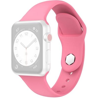 Apple Watch Series 8 (45mm) silikoniranneke kuusikulmaisella nastalla - Pinkki Apple Watch Series 8 (45mm) silikoniranneke kuusikulmaisella nastalla - Pinkki