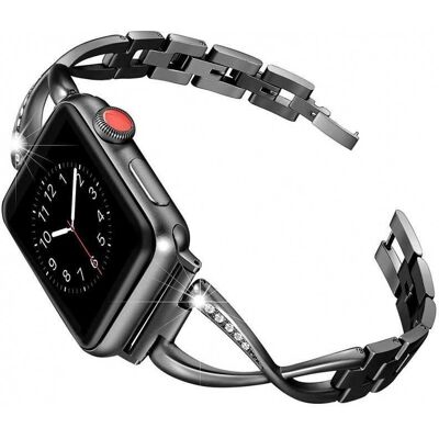 Apple Watch 42/44/45/49mm Premium ranneke ruostumattomasta teräksestä strassilla Apple Watch 42/44/45/49mm Premium ranneke ruostumattomasta teräksestä strassilla