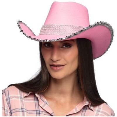 Boland vaale pinkki cowboy-hattu - Hauska juhlatarvike Boland vaale pinkki cowboy-hattu - Hauska juhlatarvike