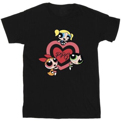 Powerpuff Girls miesten Double Heart -puuvillapaita Powerpuff Girls miesten Double Heart -puuvillapaita